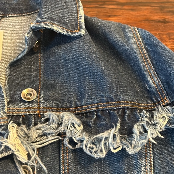 Zara Women's Denim Fringe Jean Jacket size Large - Picture 6 of 9